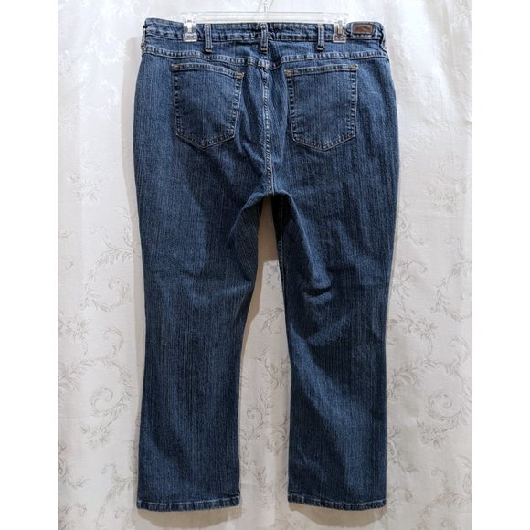 Vintage 90s High Waist Boot Cut Faded Jeans 22WP Petite Stretch High Rise Riders - Picture 2 of 5